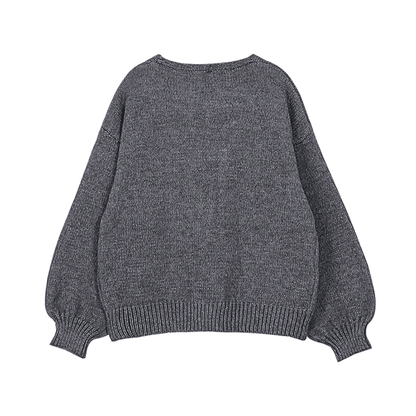 Bow Detail Knitted Oversize Sweater
