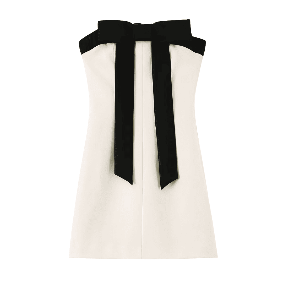 White Bow Mini Dress