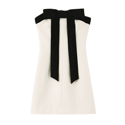 White Bow Mini Dress