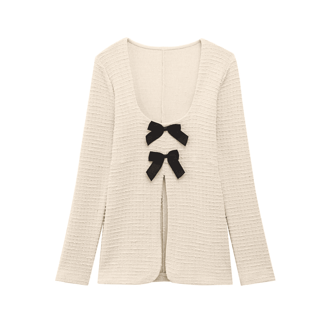 Bow Knit Flared Pant Set