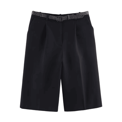 High-Waisted Cargo-Shorts mit Gürtel