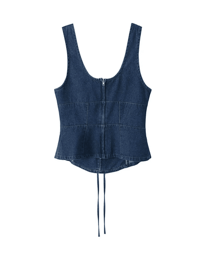 Chic Denim Bustier Top