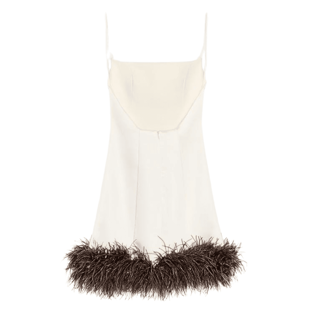 White Satin Feather Dress