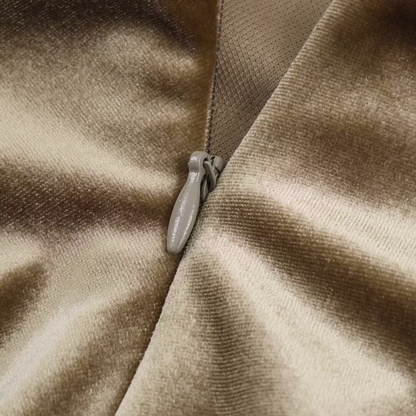 Silver Velvet Ruched Gown