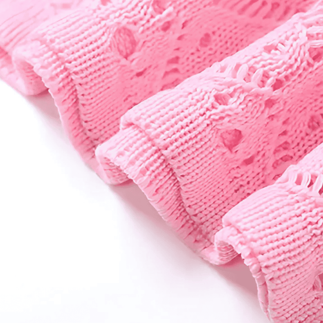 Pink Crochet Flower Beach Set