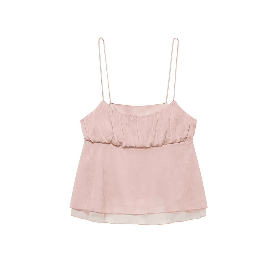 Pinkfarbener Minirock-Set in Pastell