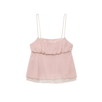 Pinkfarbener Minirock-Set in Pastell
