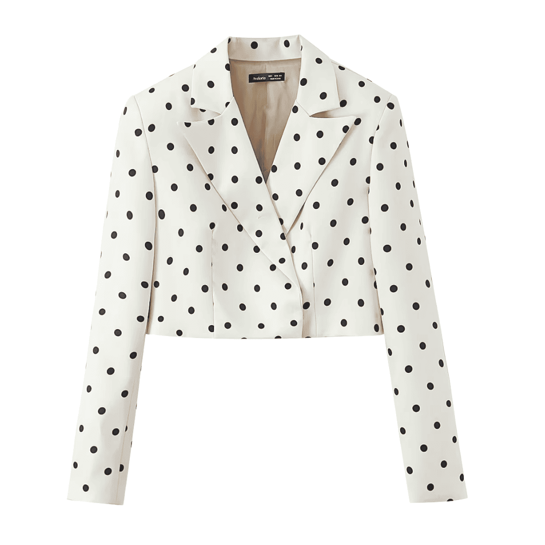 Set aus kurzem Blazer mit Polka-Dots