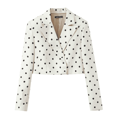 Set aus kurzem Blazer mit Polka-Dots