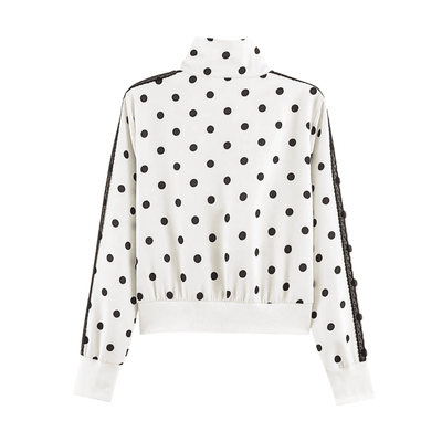 Polka Dot Lace-Trim Tracksuit