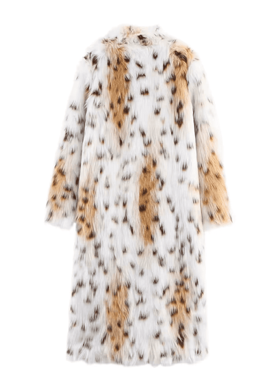 Spotted Leopard Faux Fur Coat