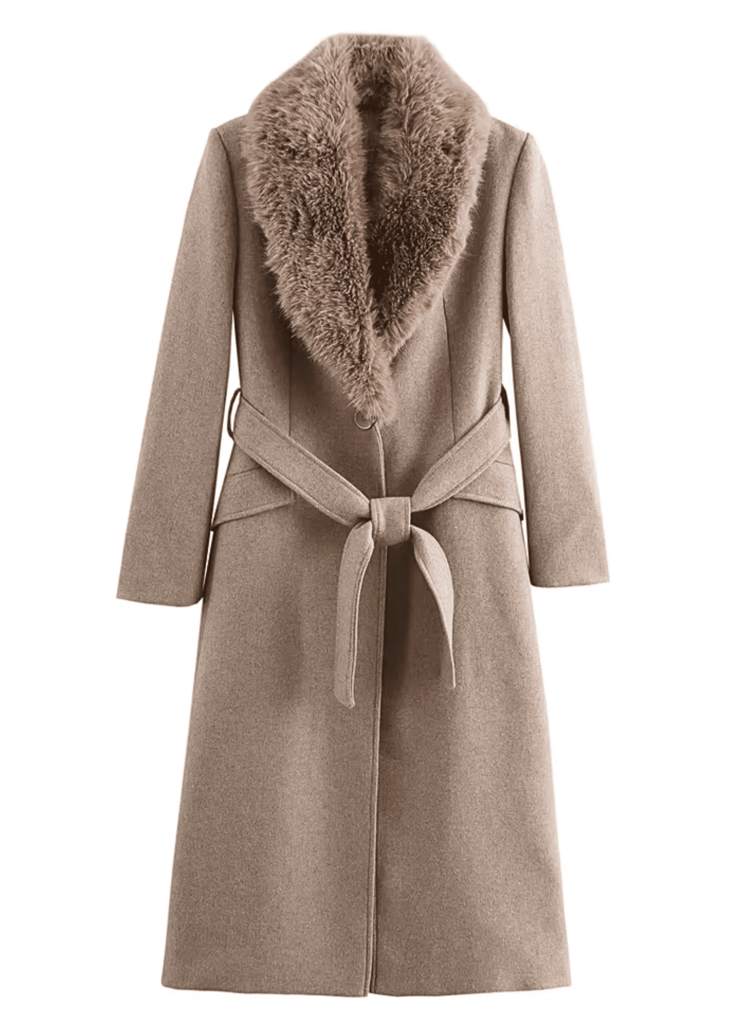 Faux-Fur Collar Wool Coat