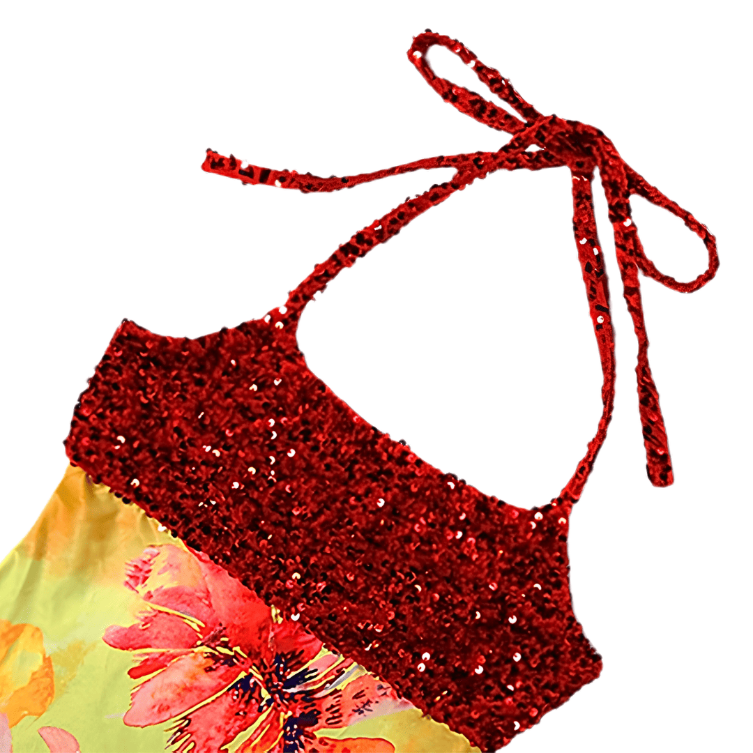 Tropical Sunset Sequin Mini Dress