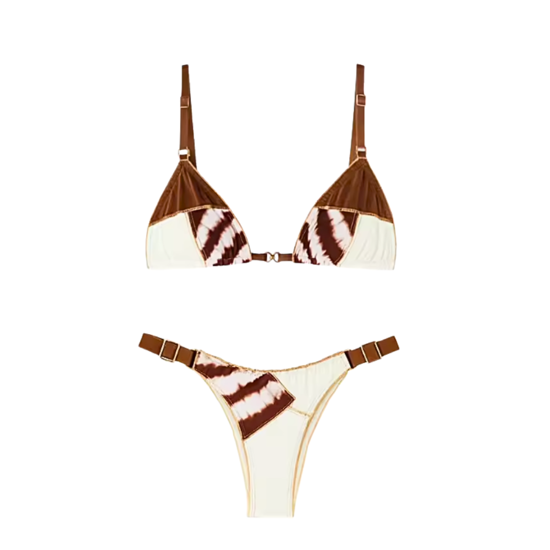 Zebra Print Three-Piece Bikini