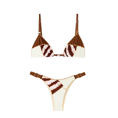 Zebra-Print-Bikini, dreiteilig