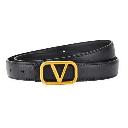 Classic Leather V-Buckle Belt