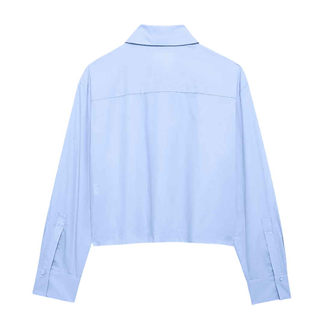 Rhinestone Blue V-Neck Blouse