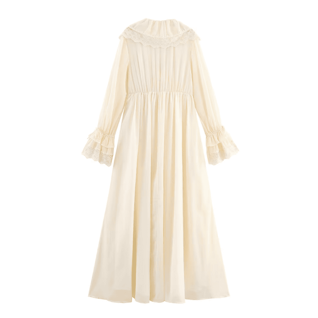 Romantic Ruffle Lace Maxi Dress