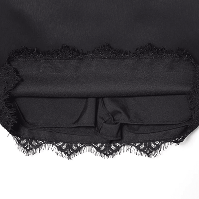 Black Satin Lace Skirt