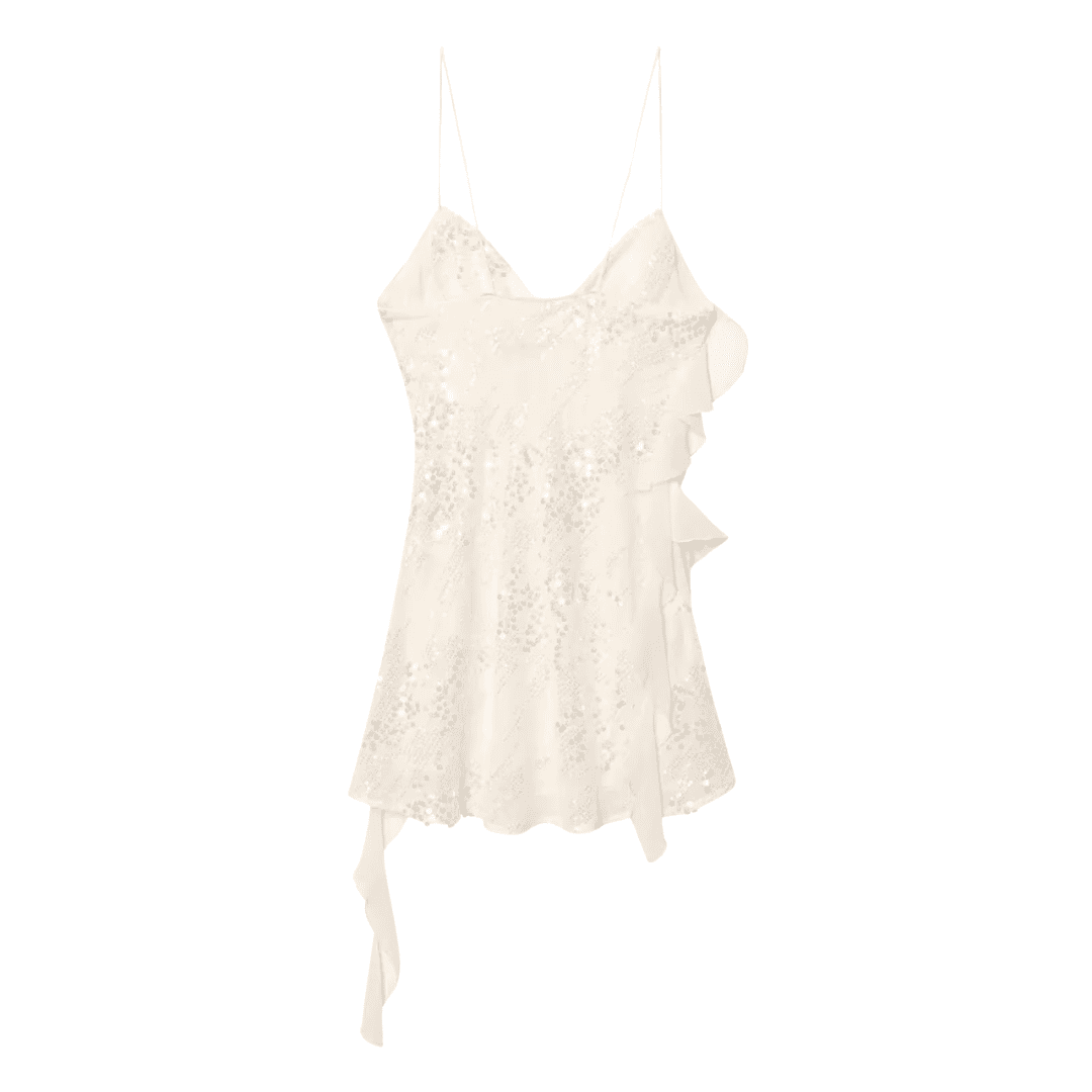 Sequin Ruffle Mini Dress