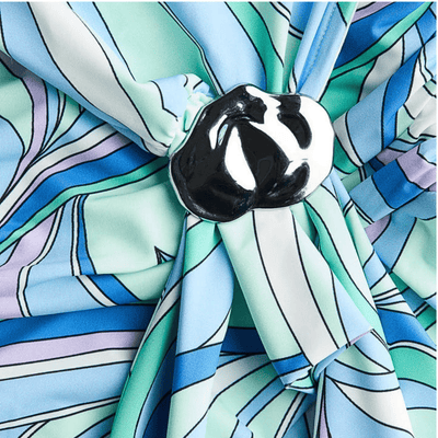 Abstract Print Halter Neck Mini Dress