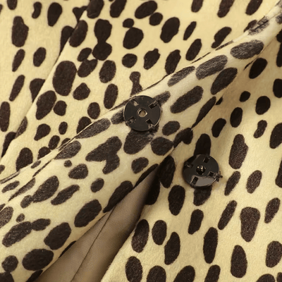 Deer Print Faux Fur Trimmed Jacket