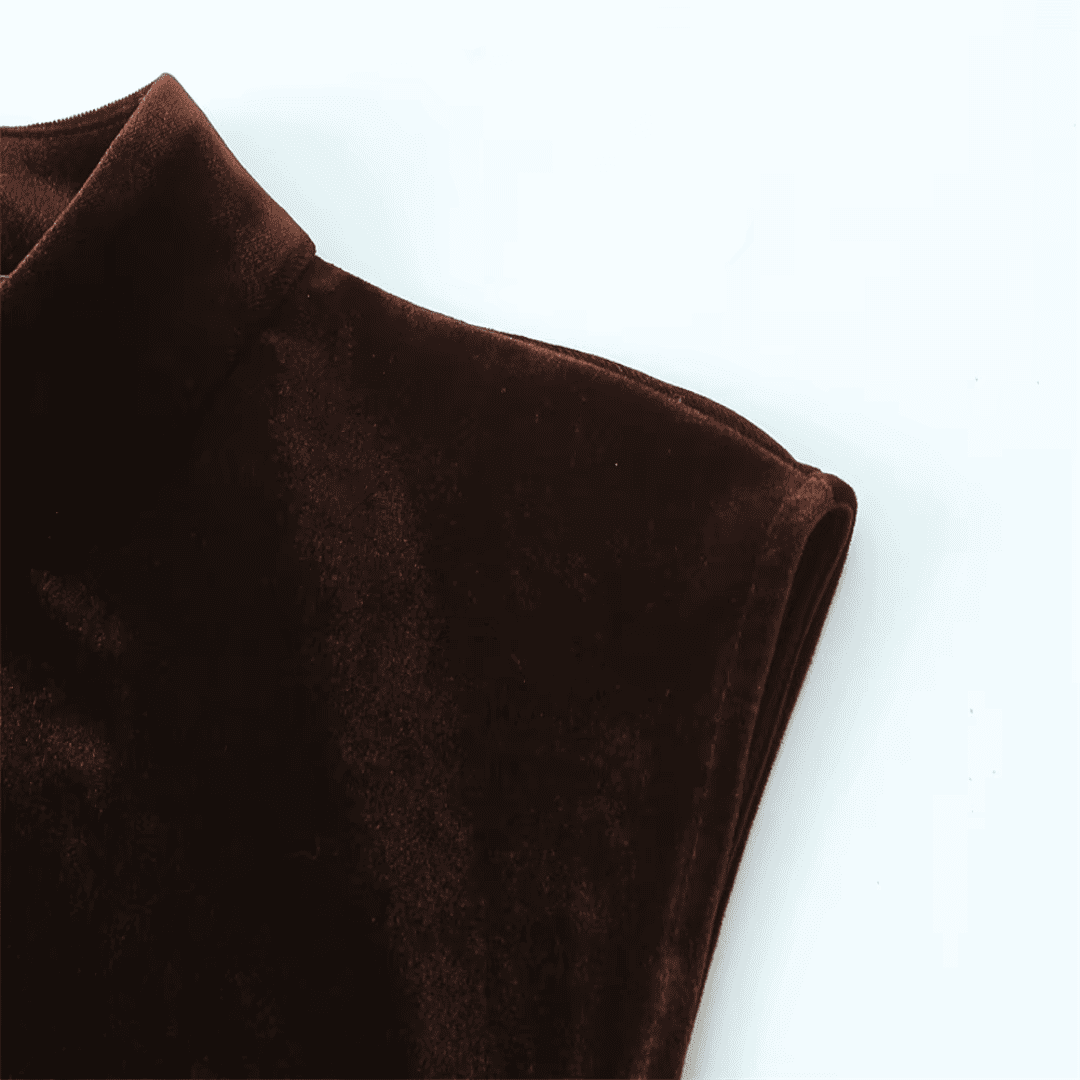 Velvet Mock Neck Lace Dress