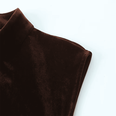 Velvet Mock Neck Lace Dress