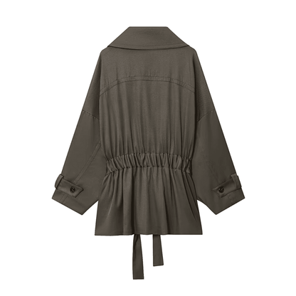 Dark Gray Wide-Leg Pant Suit Set