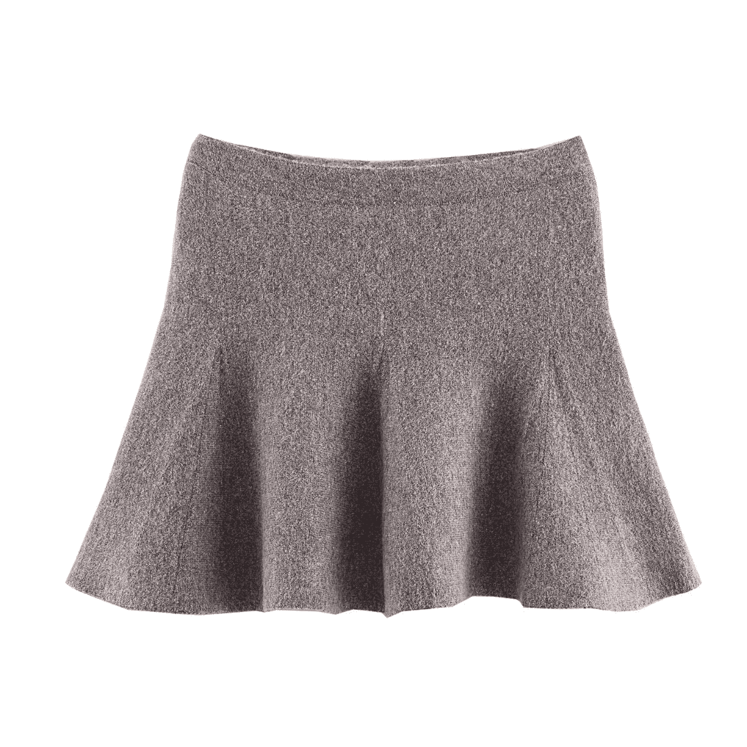 Chic Gray Knit Skirt Set