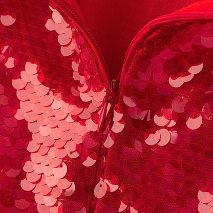 Red Sequin Pencil Skirt
