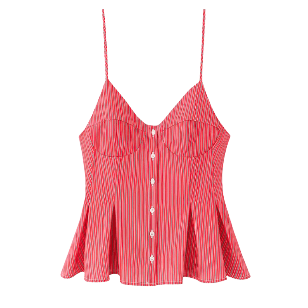 Striped Peplum Camisole Top