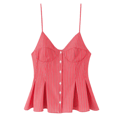 Striped Peplum Camisole Top