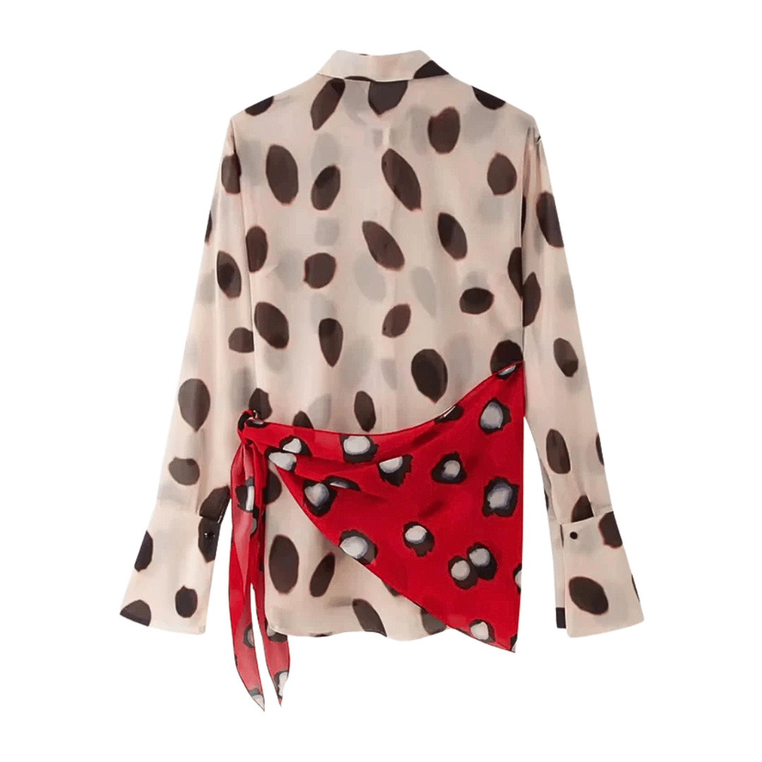 Polka Dot Shirt Dress – Asymmetric Tie Front