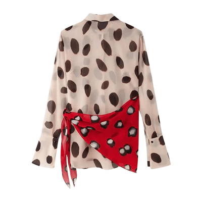 Polka Dot Shirt Dress – Asymmetric Tie Front