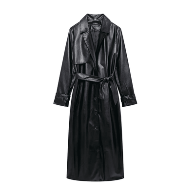Classic Faux Leather Trench