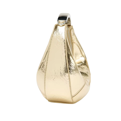 Metal Handle Hobo Bag