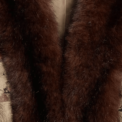 Floral Jacquard Faux Fur Jacket