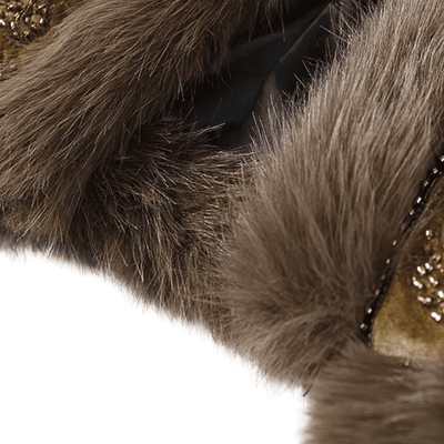 Embroidered Velvet Fur Vest