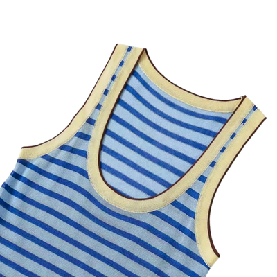 Coastal Striped Knit Tank Top
