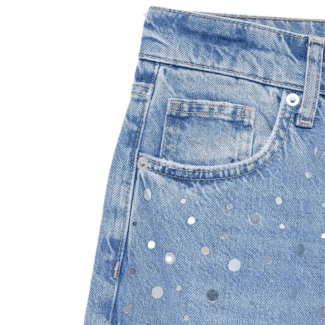 Starlight Crystal Wide-Leg Jeans