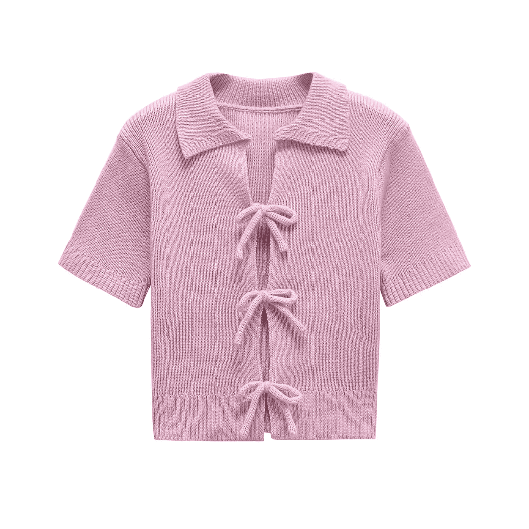 Ribbed Bow Front Top