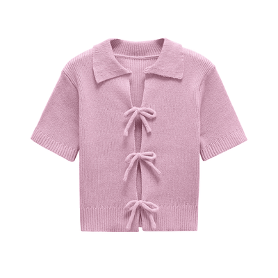 Ribbed Bow Front Top