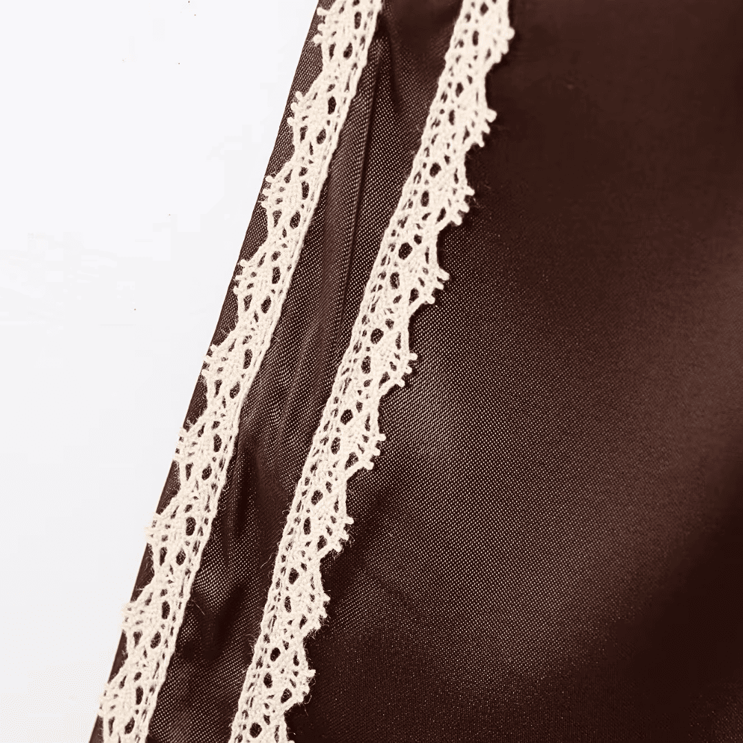 Satin Lace Trim Lounge Shorts