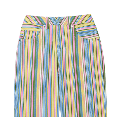 Striped Denim High-Waist Jeans