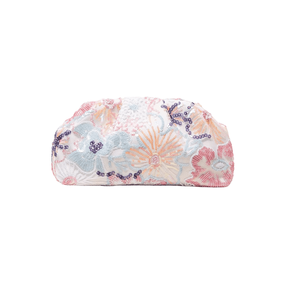Floral Sequin Embroidered Clutch
