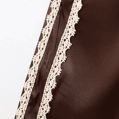 Satin-Lounge-Shorts mit Spitzenbesatz