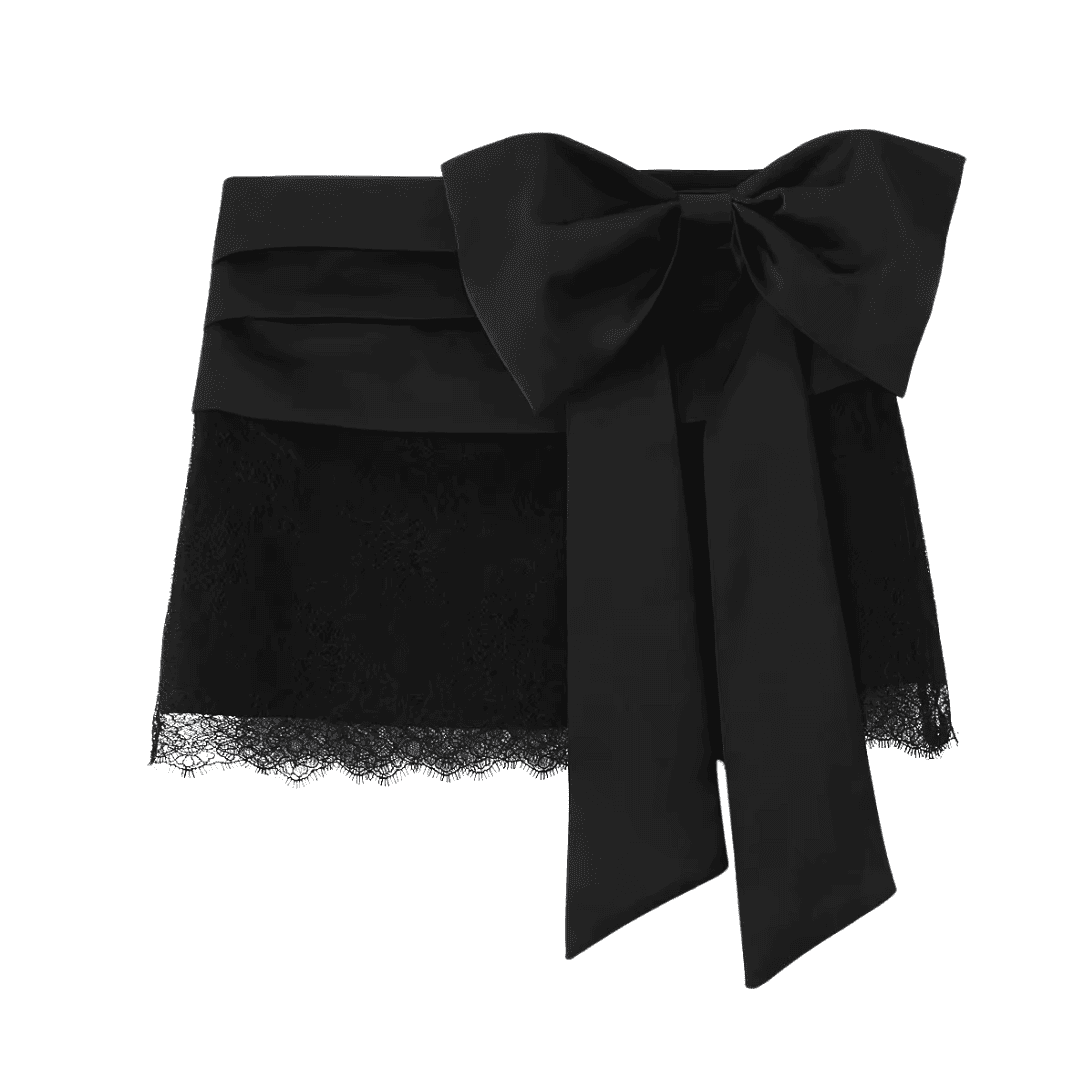 Oversized Bow Lace Mini Skirt