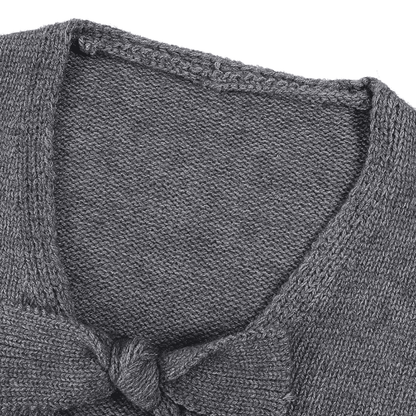 Bow Detail Knitted Oversize Sweater