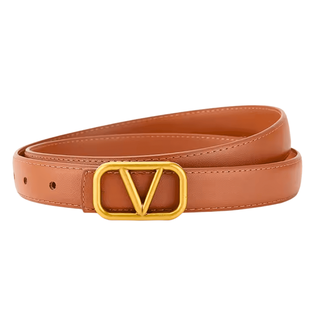 Classic Leather V-Buckle Belt